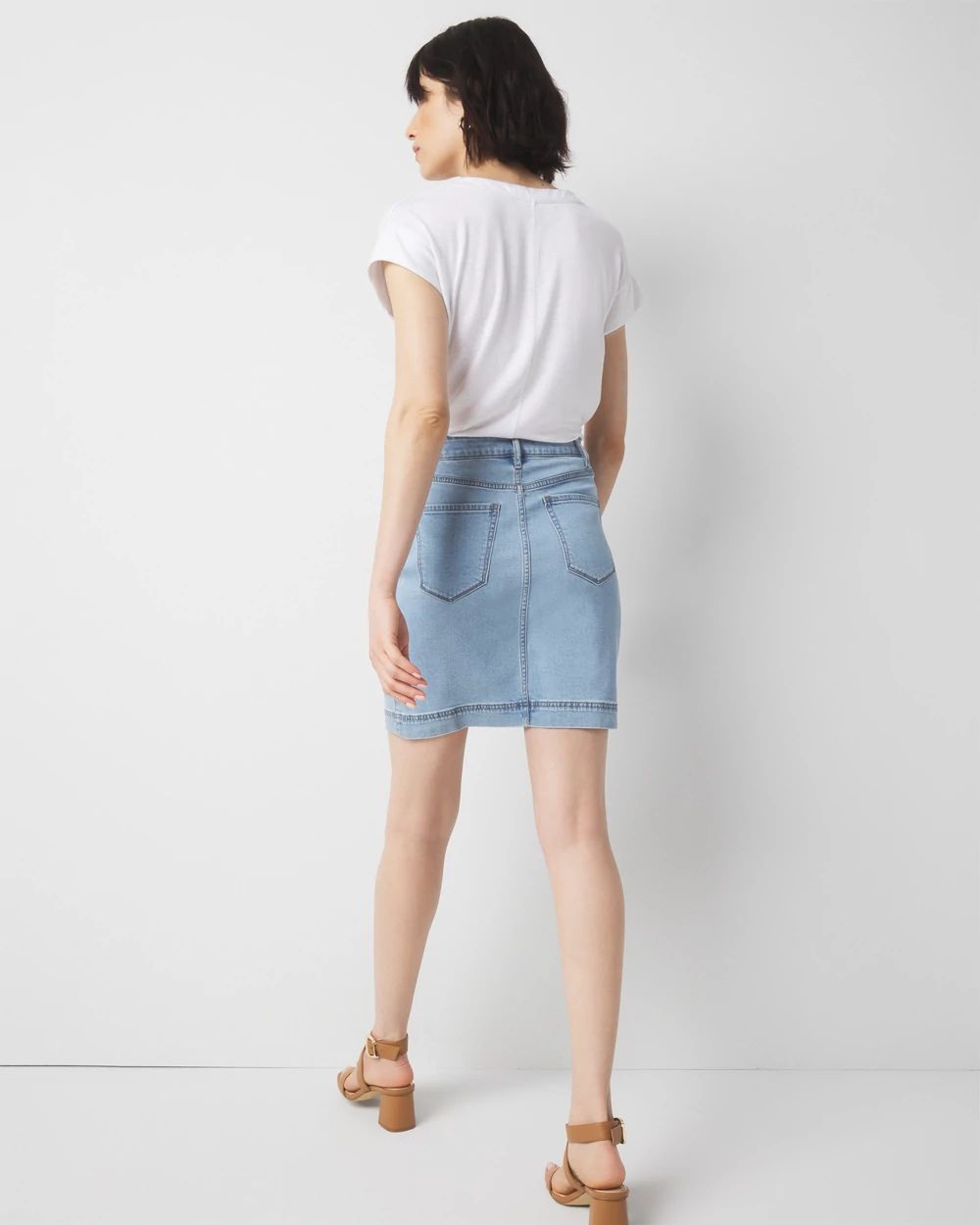 Embellished Denim A-Line Mini Skirt | White House Black Market